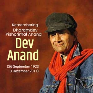 Dev Anand Birth Annivarsary whatsapp status poster