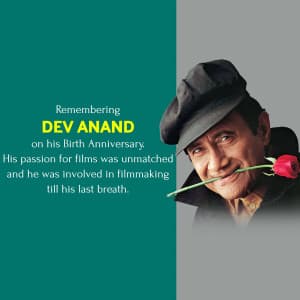 Dev Anand Birth Annivarsary Facebook Poster