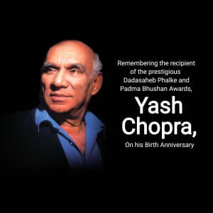 Yash Chopra Birth Anniversary banner