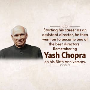 Yash Chopra Birth Anniversary poster