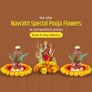 Navratri Pooja Flower marketing flyer