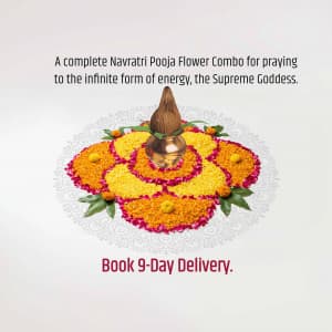 Navratri Pooja Flower whatsapp status poster