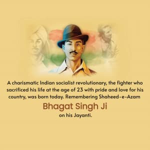 Shahid Bhagat Singh Jayanti image