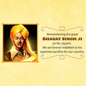 Shahid Bhagat Singh Jayanti poster