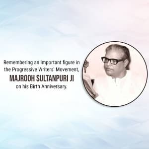 Majrooh Sultanpuri Jayanti graphic