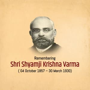 Shyamji Krishna Varma Jayanti post