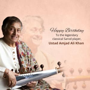 Amjad Ali Khan Birthday graphic