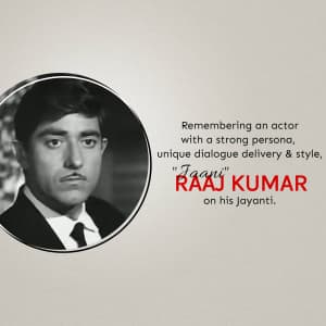 Raaj Kumar Jayanti flyer