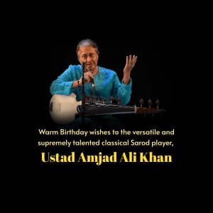 Amjad Ali Khan Birthday banner