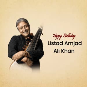 Amjad Ali Khan Birthday event poster