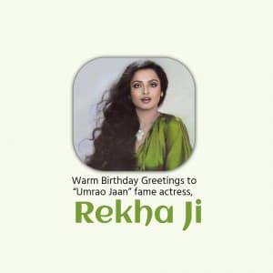 Rekha Birthday event poster