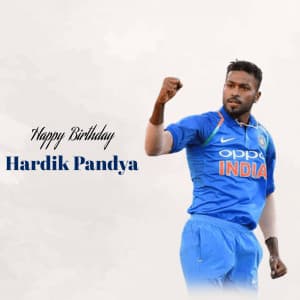 Hardik Pandya Birthday graphic