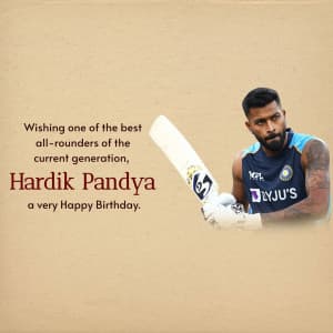Hardik Pandya Birthday image