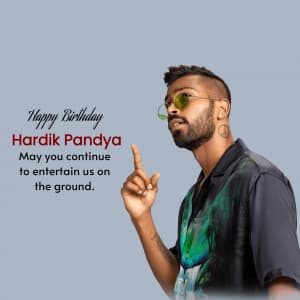 Hardik Pandya Birthday flyer