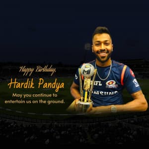 Hardik Pandya Birthday banner