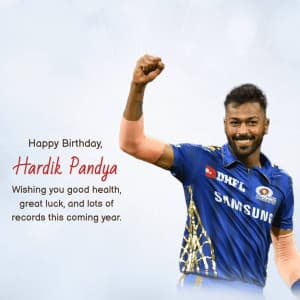 Hardik Pandya Birthday poster