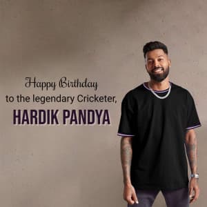 Hardik Pandya Birthday event poster