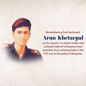 Arun Khetarpal Jayanti image