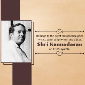 Kannadasan Punyatithi event poster