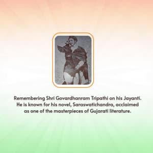 Govardhanram Tripathi Jayanti graphic