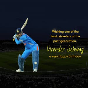 Virender Sehwag Birthday poster