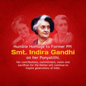 Indira Gandhi Punyatithi event advertisement