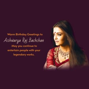 Aishwarya rai bachchan birthday whatsapp status poster
