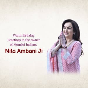 Nita Ambani Birthday Facebook Poster