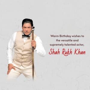 Shahrukh Khan Birthday whatsapp status poster