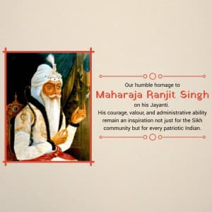 Maharaja Ranjit Singh Jayanti poster Maker