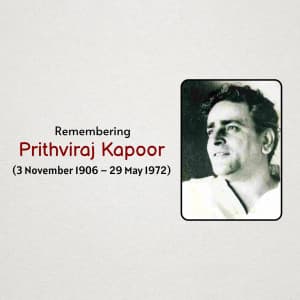 Prithviraj Kapoor Jayanti marketing flyer