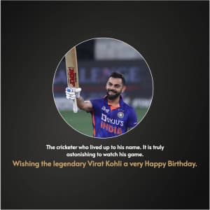 Virat Kohli Birthday event advertisement