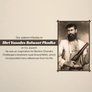 Vasudev Balwant Phadke Jayanti marketing poster