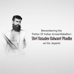 Vasudev Balwant Phadke Jayanti Facebook Poster