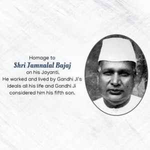 Jamnalal Bajaj Jayanti marketing poster