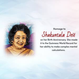 Shakuntala Devi Jayanti greeting image