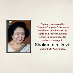 Shakuntala Devi Jayanti graphic