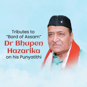 Bhupen Hazarika Punyatithi creative image