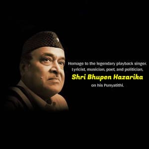 Bhupen Hazarika Punyatithi poster Maker