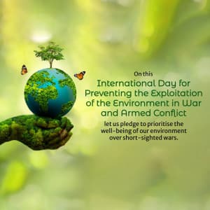 International Day for Saving Environment in War whatsapp status poster