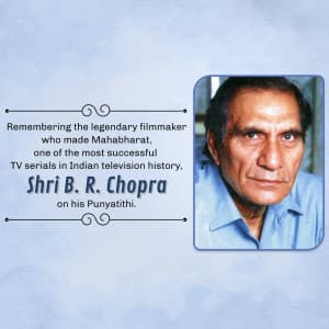 B. R. Chopra Punyatithi event advertisement