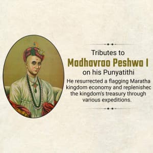 Madhavrao Peshwa Punyatithi whatsapp status poster