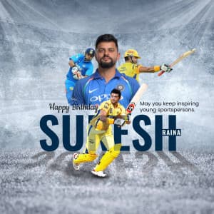 Suresh Raina Birthday marketing poster