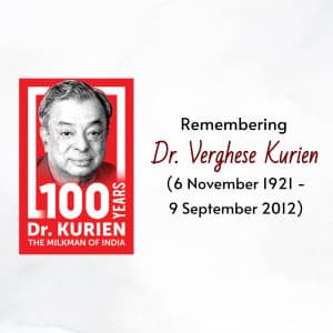 Verghese Kurien Jayanti marketing poster