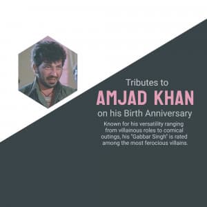 Amjad Khan Jayanti event advertisement