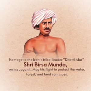 Birsa Munda Jayanti Facebook Poster