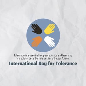 International Day for Tolerance greeting image