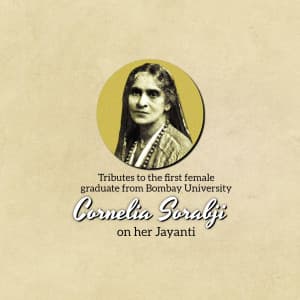 Cornelia Sorabji Jayanti poster Maker