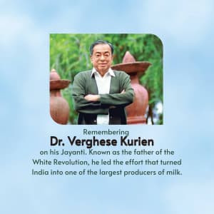 Verghese Kurien Jayanti Facebook Poster