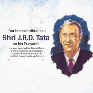 J. R. D. Tata Punyatithi whatsapp status poster